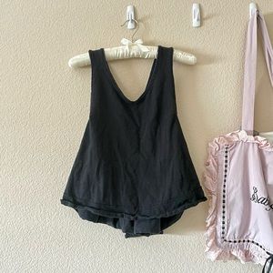 EUC We The Free by Free People black ruffle back cropped tank top